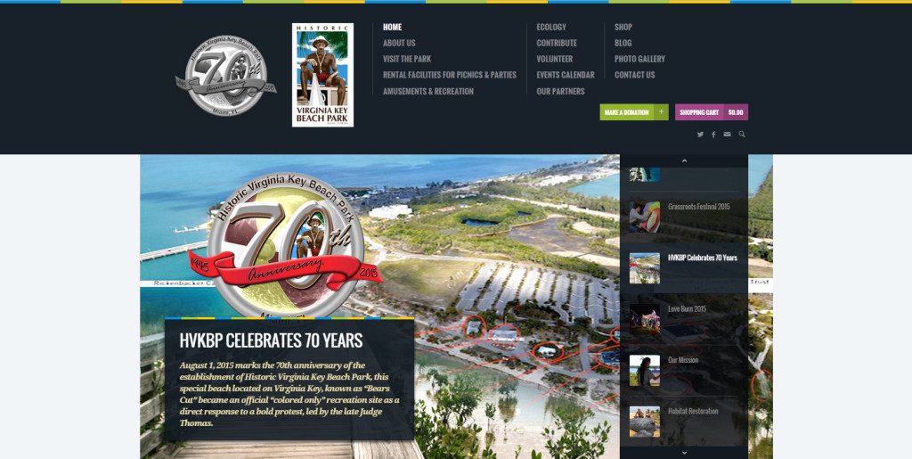 sitemedia historic virginia key beach park website design